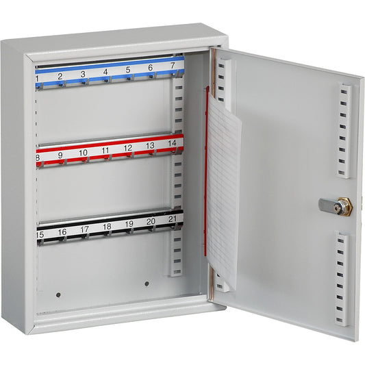 Security key cabinets, 21 hooks, HxWxD 350 x 270 x 80 mm, light grey.