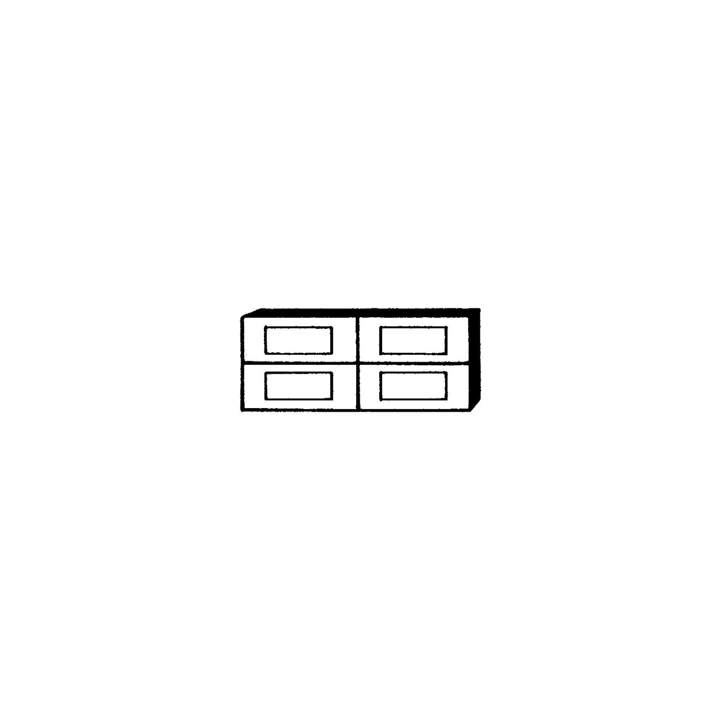 Polystyrene drawer cabinet, HxWxD 202 x 482 x 344.5 mm, 4 drawers, blue.