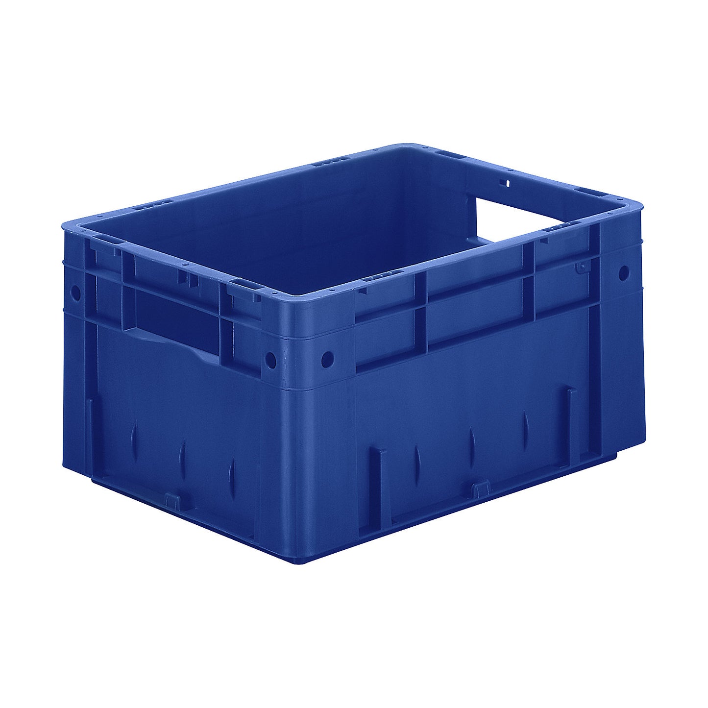 Heavy duty Euro container, polypropylene, capacity 17.5 l, LxWxH 400 x 300 x 210 mm, solid walls, solid base, blue, pack of 4.