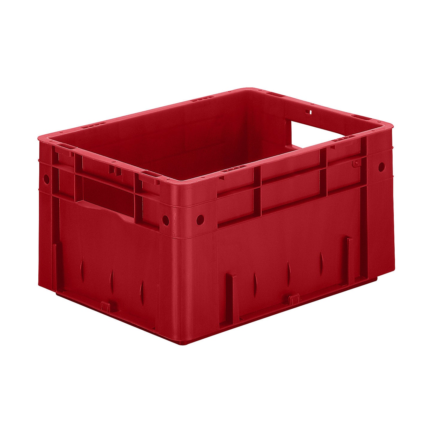 Heavy duty Euro container, polypropylene, capacity 17.5 l, LxWxH 400 x 300 x 210 mm, solid walls, solid base, red, pack of 4.