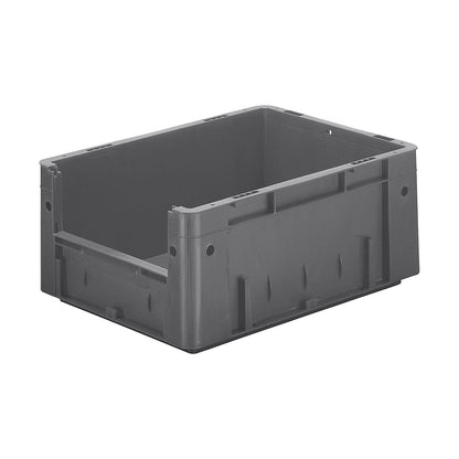 Euro stacking container with handle recess, capacity 14.5 l, LxWxH 400 x 300 x 175 mm, pack of 4, grey.