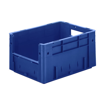 Euro stacking container with handle recess, capacity 17.5 l, LxWxH 400 x 300 x 210 mm, pack of 4, blue.