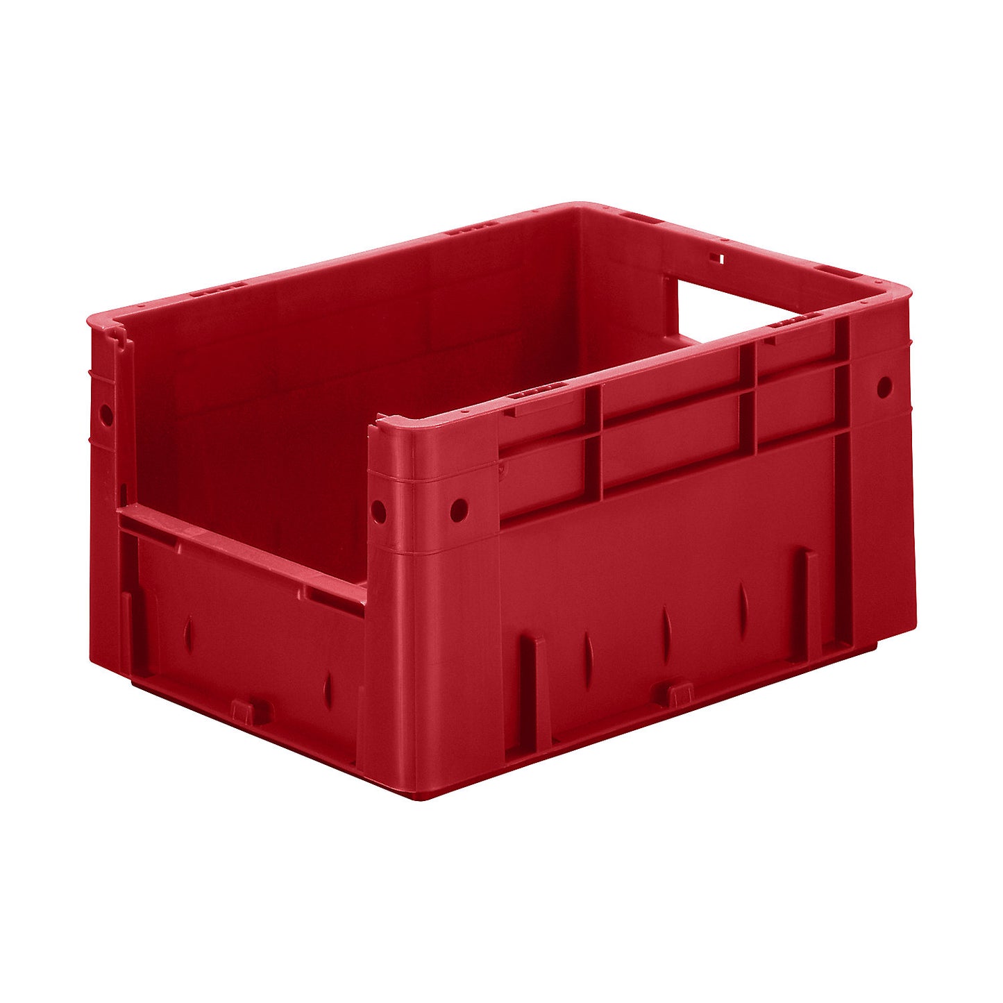 Euro stacking container with handle recess, capacity 17.5 l, LxWxH 400 x 300 x 210 mm, pack of 4, red.