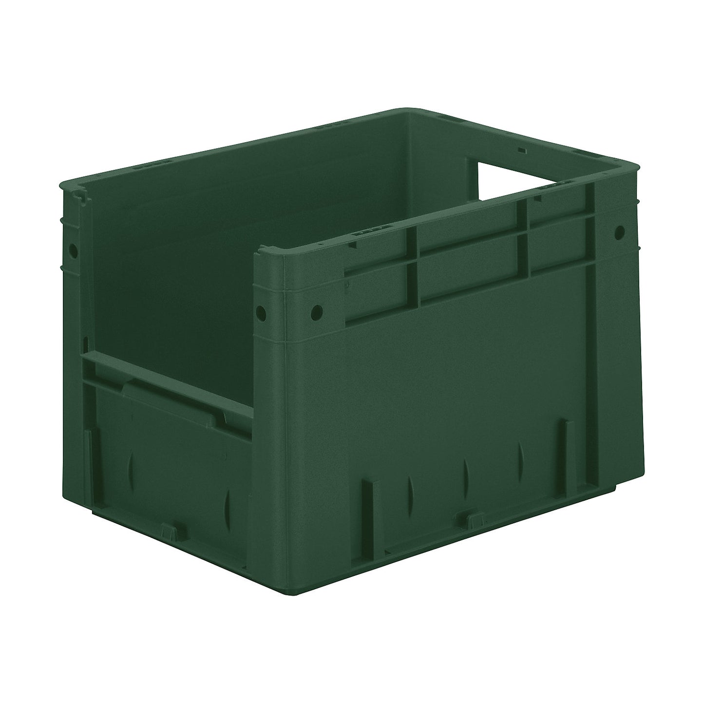 Euro stacking container with handle recess, capacity 23.3 l, LxWxH 400 x 300 x 270 mm, pack of 4, green.