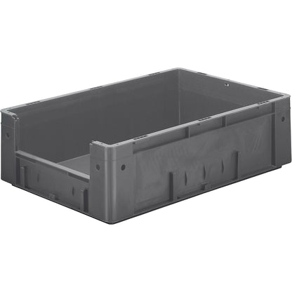 Euro stacking container with handle recess, capacity 31 l, LxWxH 600 x 400 x 175 mm, pack of 2, grey.
