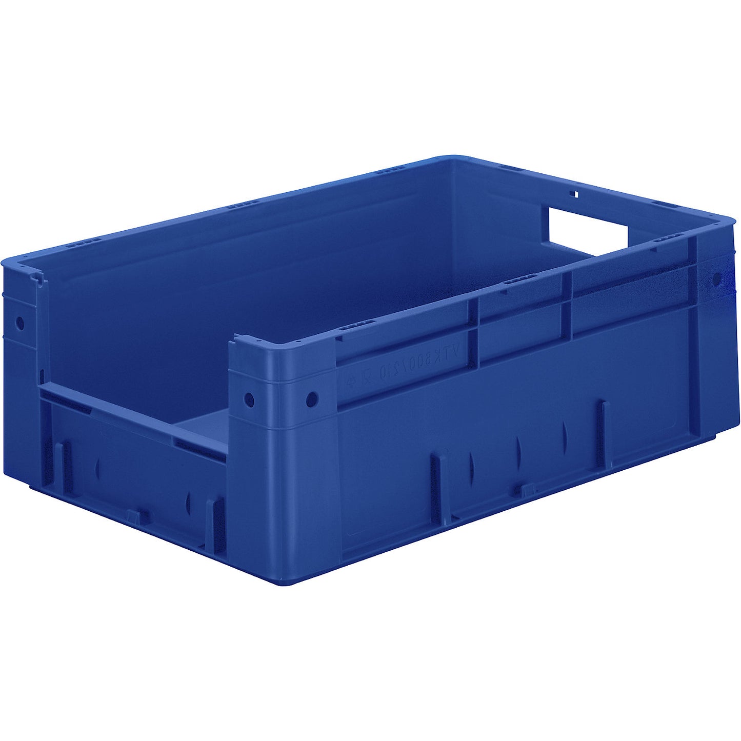 Euro stacking container with handle recess, capacity 38 l, LxWxH 600 x 400 x 210 mm, pack of 2, blue.
