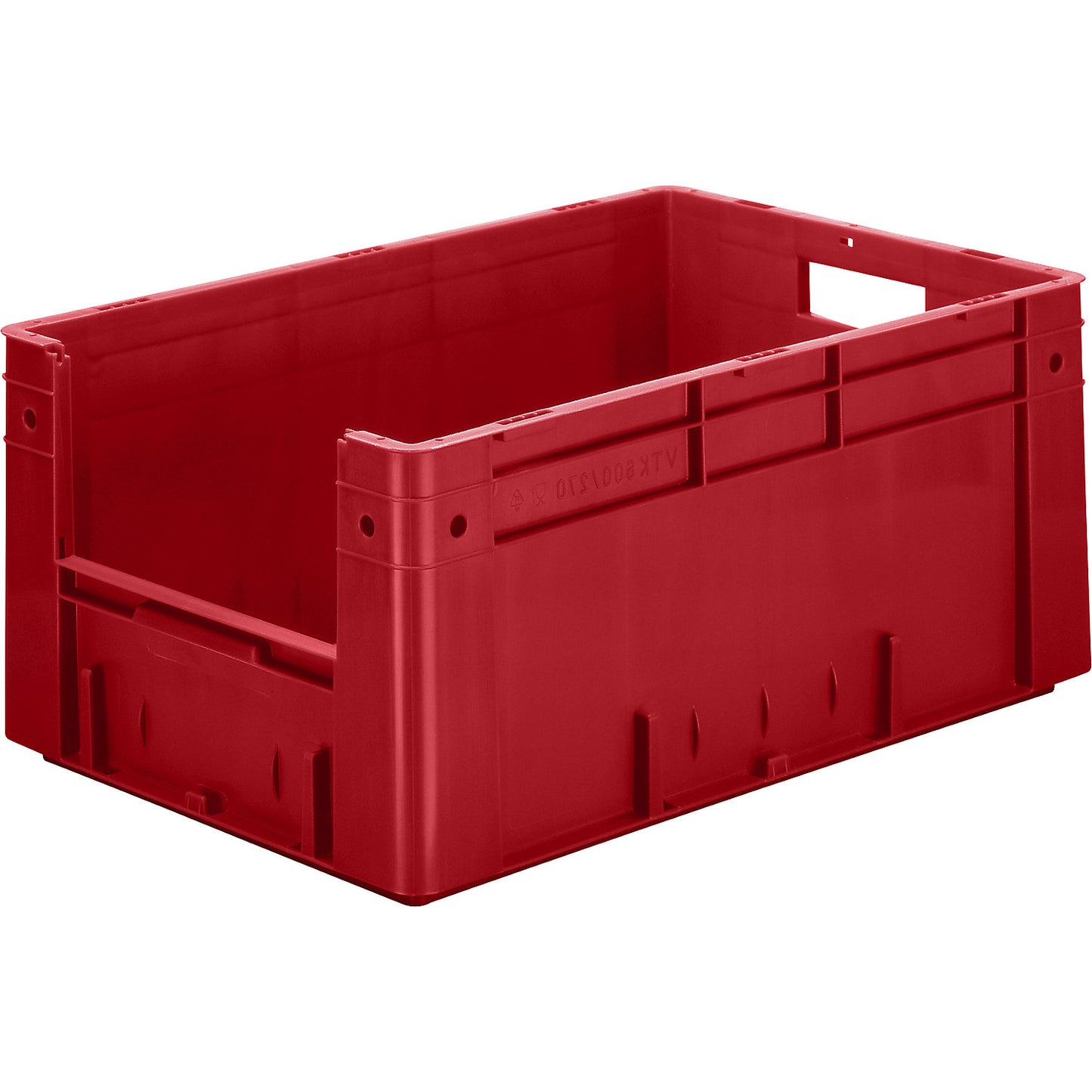 Euro stacking container with handle recess, capacity 50 l, LxWxH 600 x 400 x 270 mm, pack of 2, red.