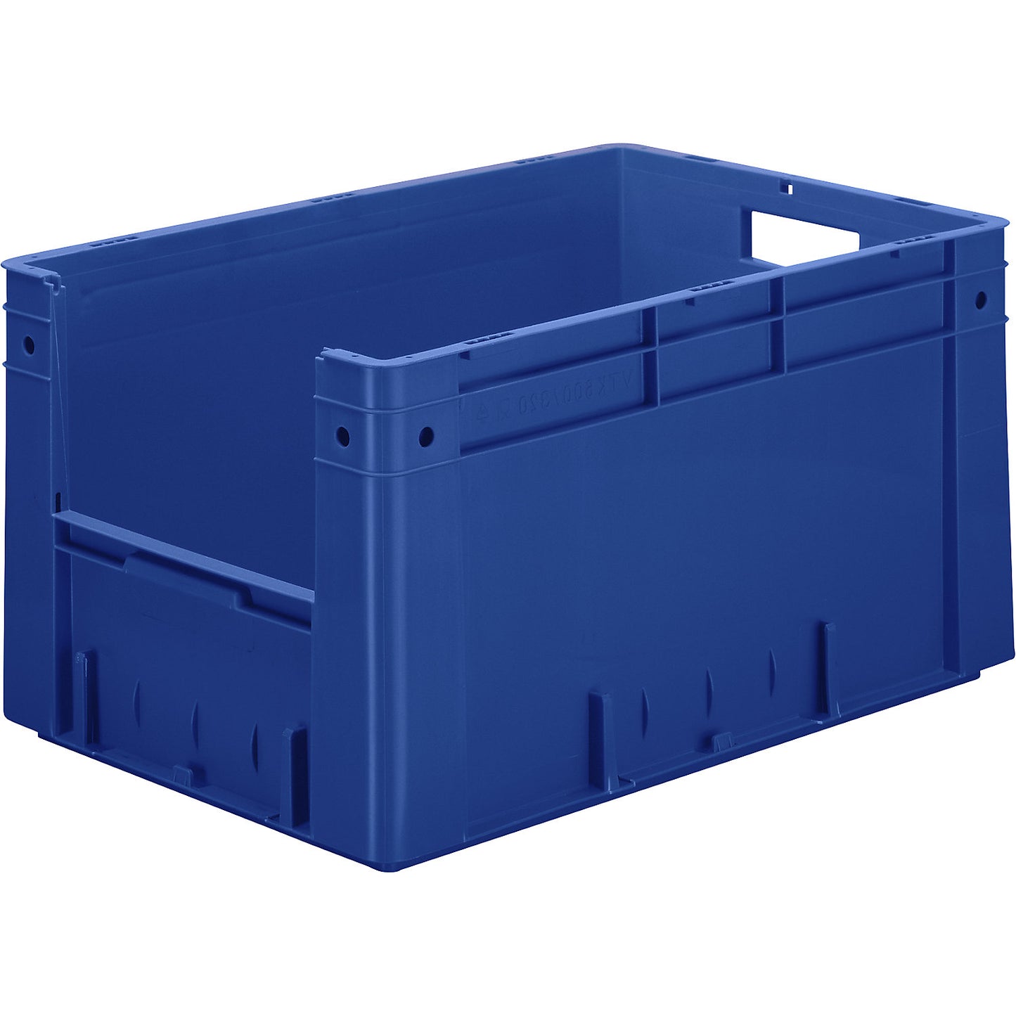 Euro stacking container with handle recess, capacity 60 l, LxWxH 600 x 400 x 320 mm, pack of 2, blue.