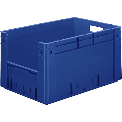 Euro stacking container with handle recess, capacity 60 l, LxWxH 600 x 400 x 320 mm, pack of 2, blue.