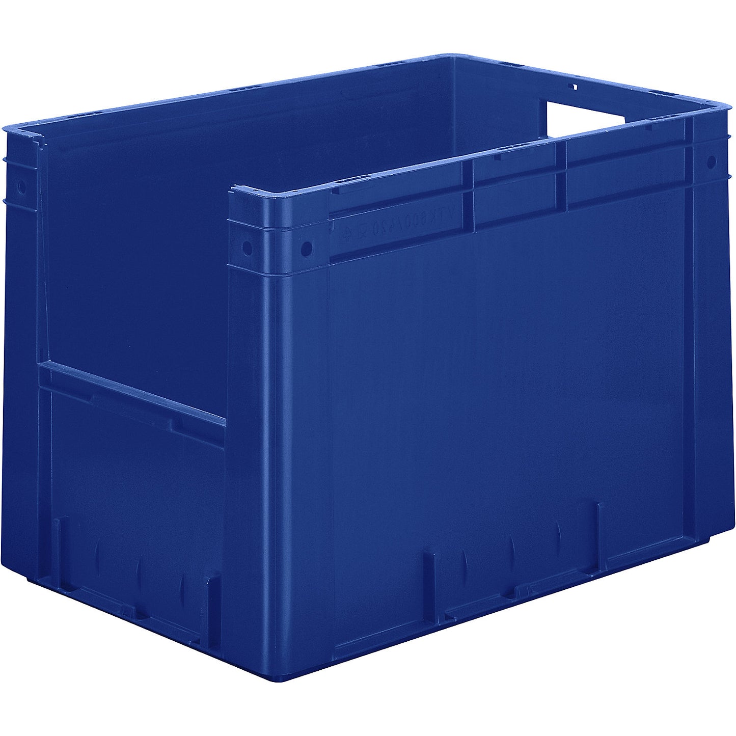 Euro stacking container with handle recess, capacity 80 l, LxWxH 600 x 400 x 420 mm, pack of 2, blue.