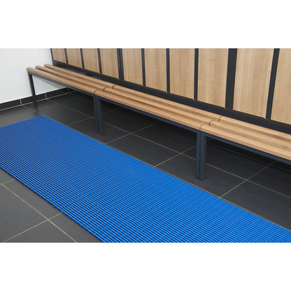 Wet room mat, anti-bacterial, per metre, blue, width 1200 mm.