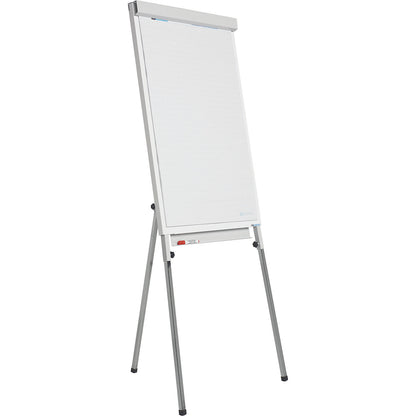 Flip chart, stand model with side arms, magnetic, telescopic legs height adjustable up to 1800 mm.
