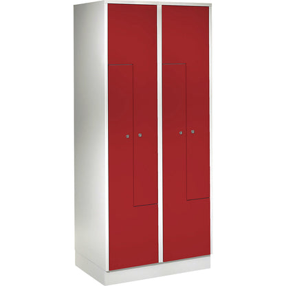 München Z locker, 2 compartments, W 800 mm, doors flame red.