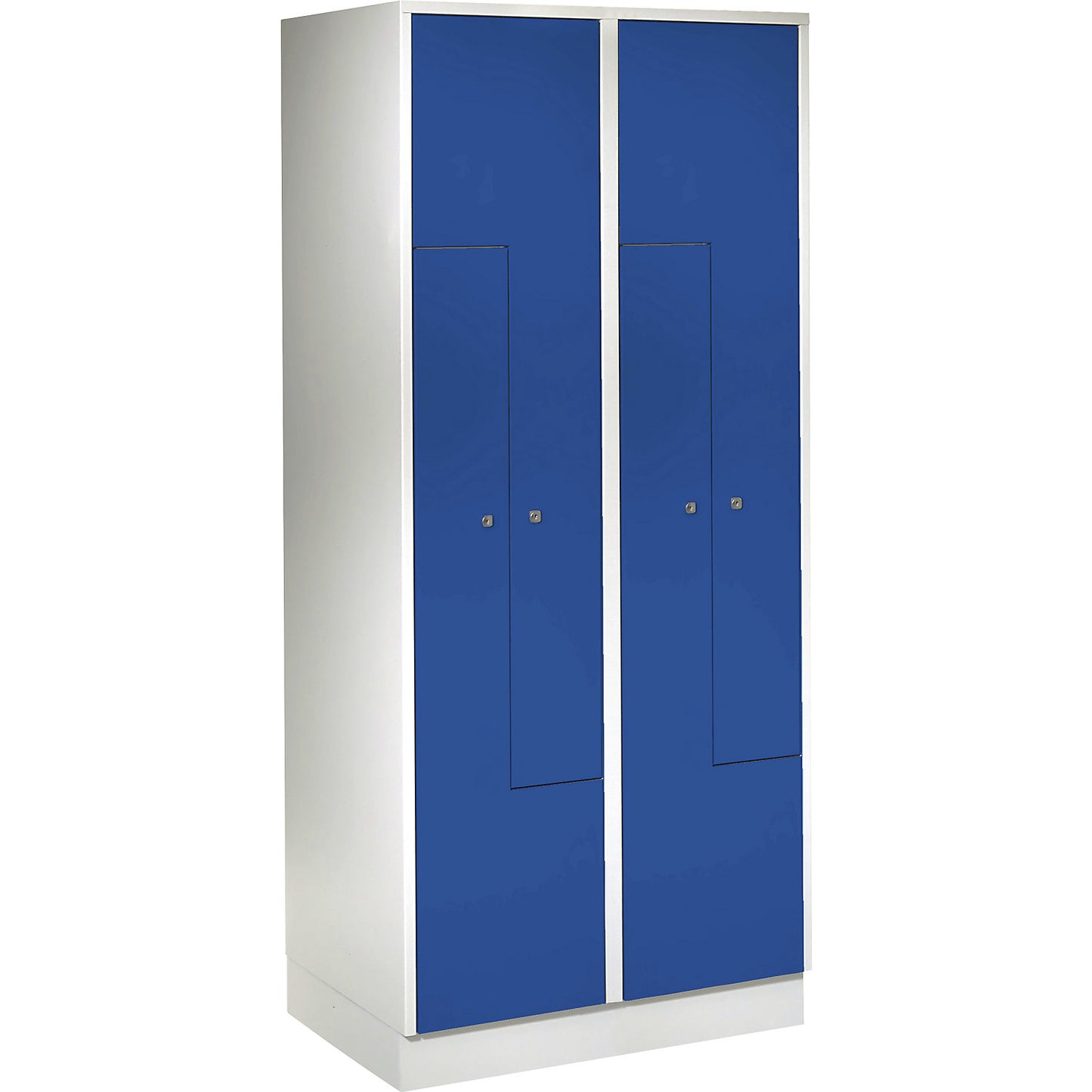 München Z locker, 2 compartments, W 800 mm, doors gentian blue.