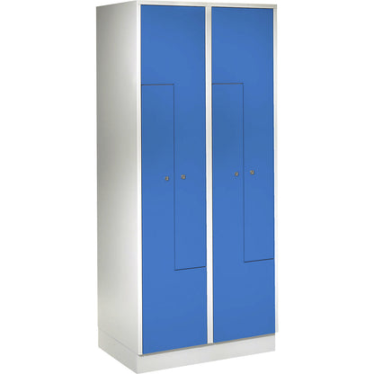 München Z locker, 2 compartments, W 800 mm, doors light blue.