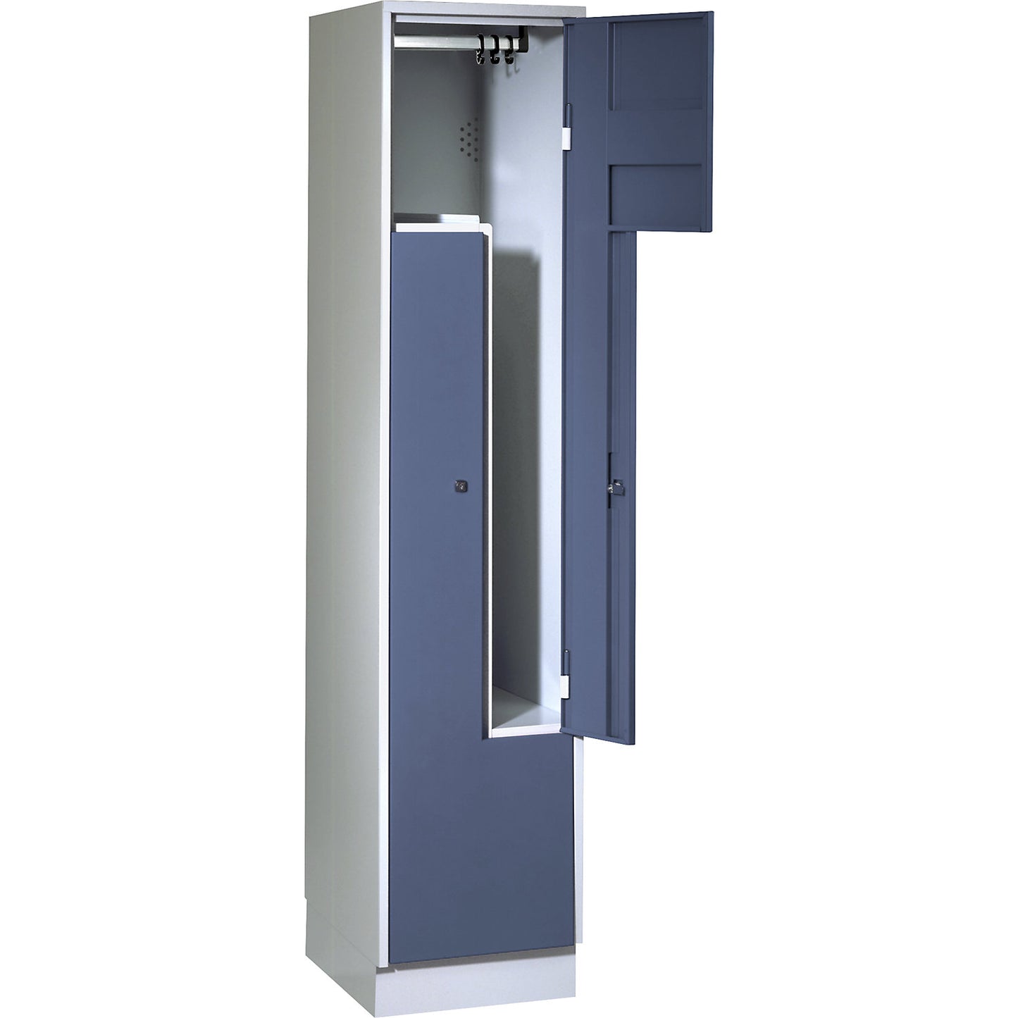 München Z locker, 1 compartment, W 400 mm, doors blue grey.