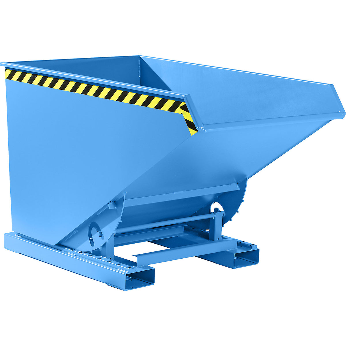 Tilting skip incl. roll-off mechanism, capacity 1.2 m³, LxWxH 1720 x 1070 x 1103 mm, blue.