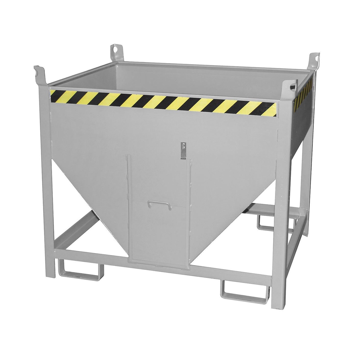 Silo container, capacity 0.50 m³, sliding trap on front side, mouse grey RAL 7005.