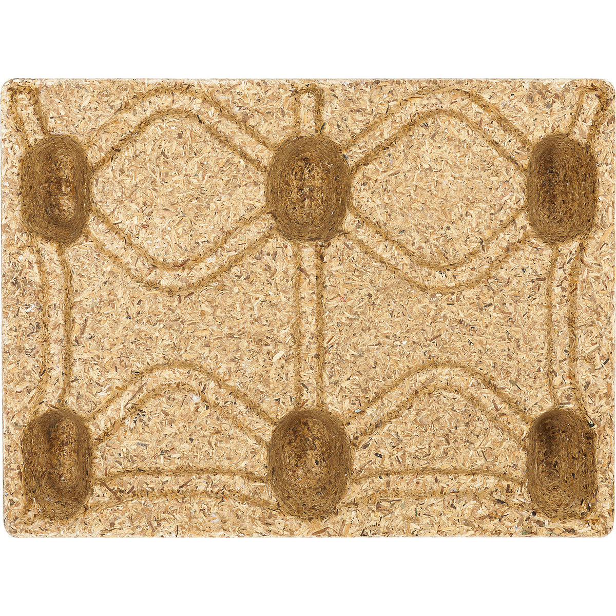 Moulded chipboard pallet, brown, pack of 10, LxW 800 x 600 mm, max. load 1000 kg.