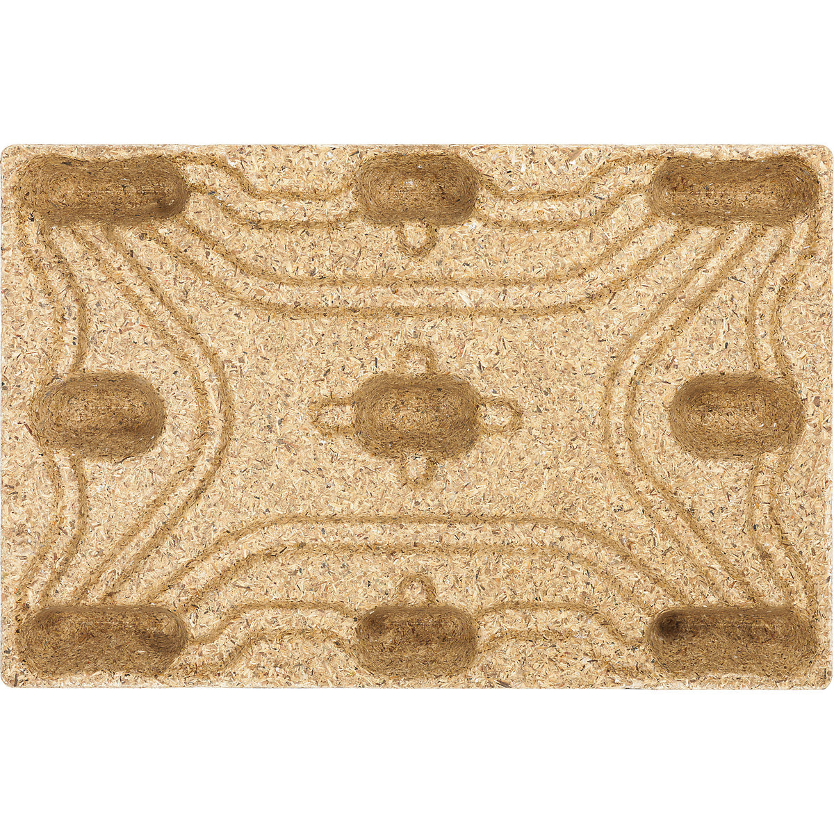 Moulded chipboard pallet, brown, pack of 10, LxW 1200 x 800 mm, max. load 900 kg.