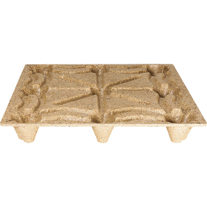 Moulded chipboard pallet, brown, pack of 10, LxW 1140 x 1140 mm, max. load 900 kg, pack of 10.