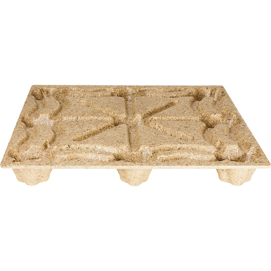 Moulded chipboard pallet, brown, pack of 10, LxW 1140 x 1140 mm, max. load 900 kg, pack of 10.