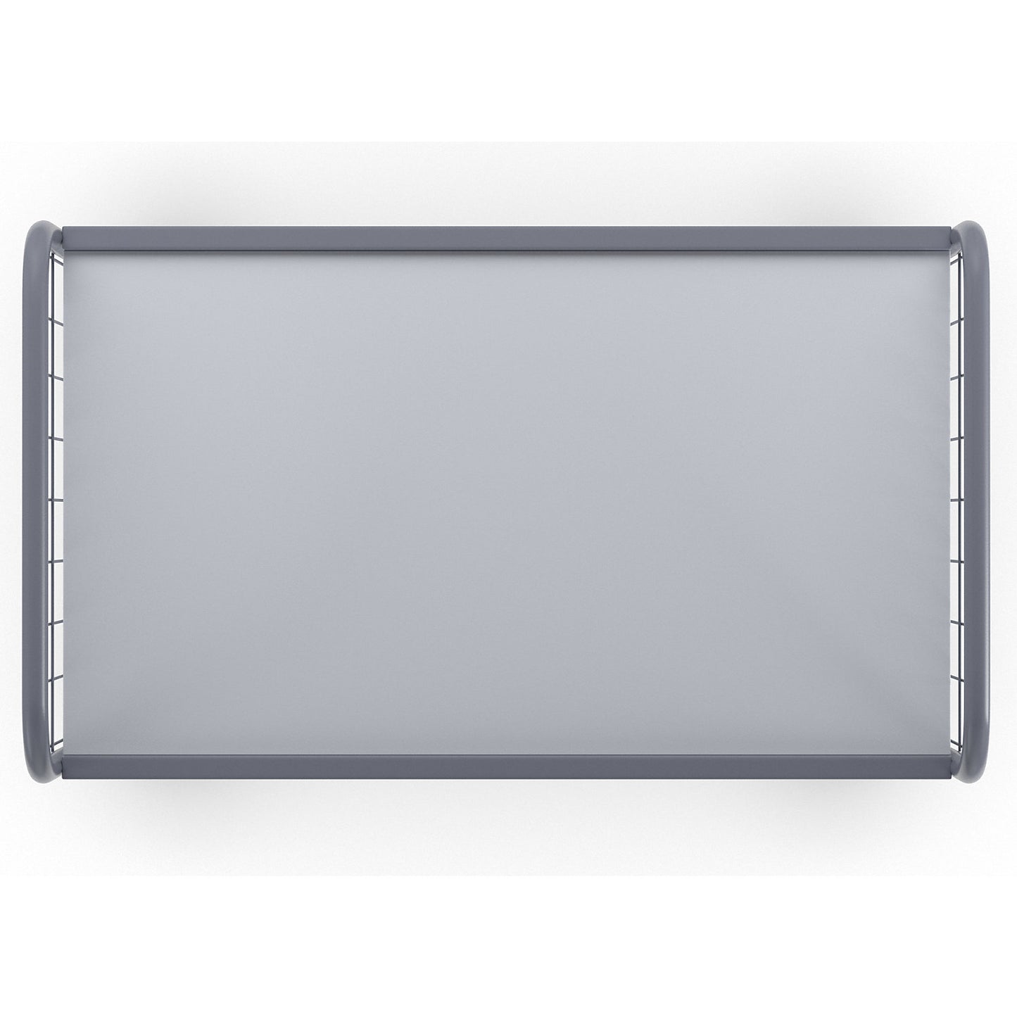 Office shelf trolley, max. load 150 kg, shelves / panels plastic coated in light grey, 3 shelves, 4 swivel castors.
