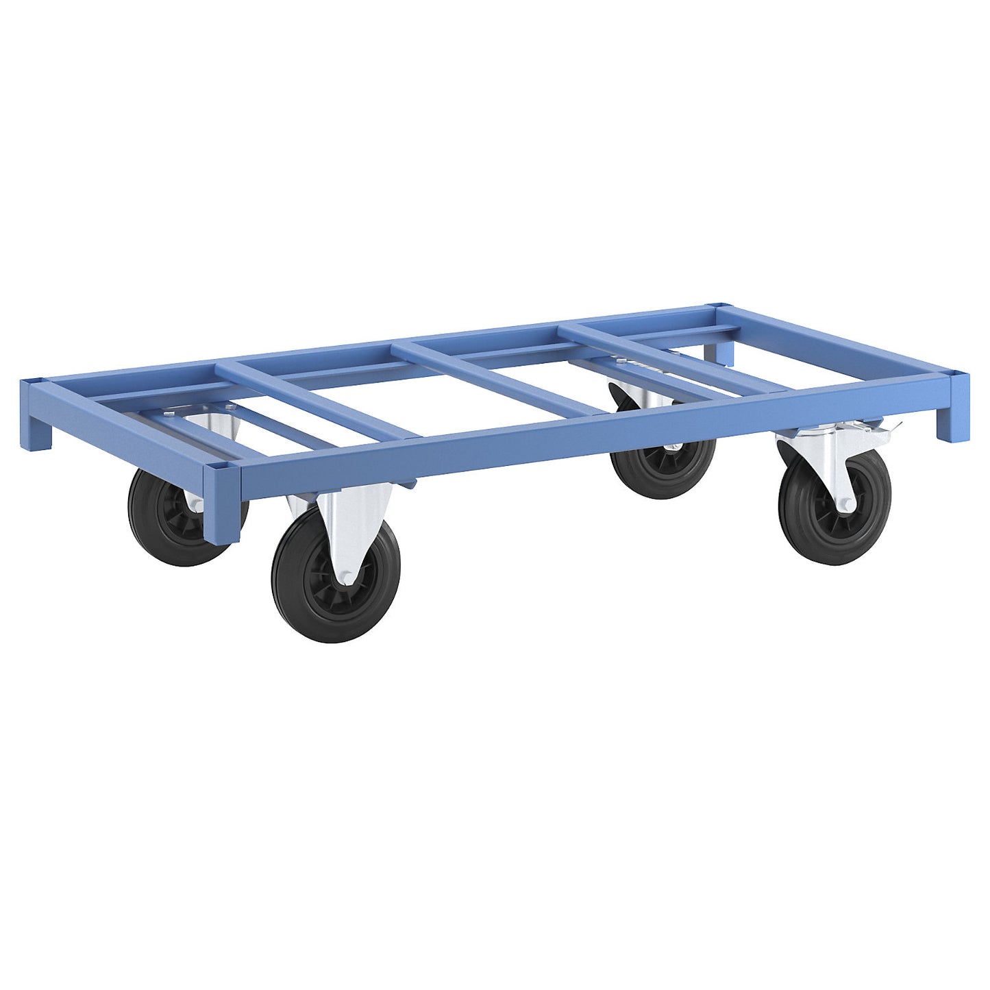 MODULAR platform truck, max. load 500 kg, platform 1300 x 700 mm, 2 swivel castors with wheel stops, 2 fixed castors.