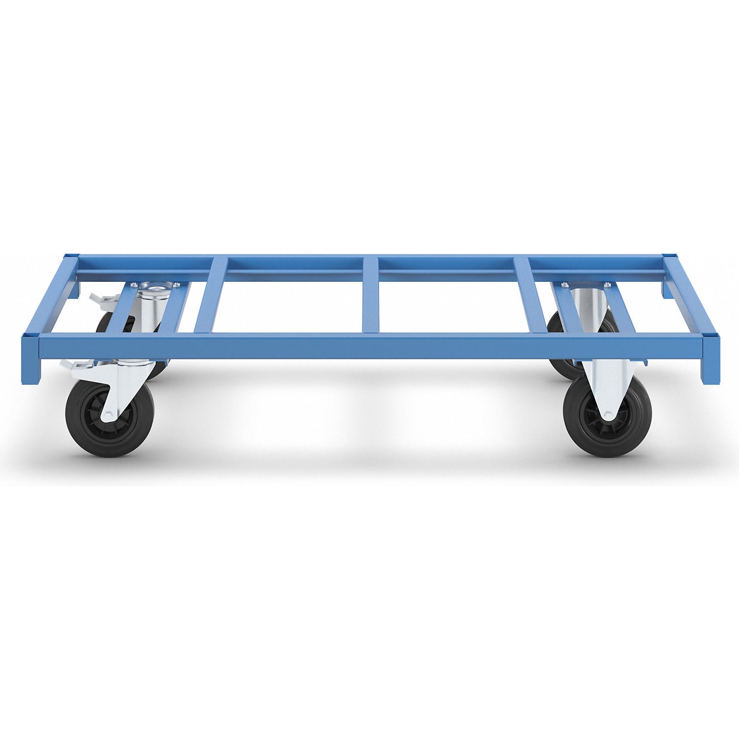 MODULAR platform truck, max. load 500 kg, platform 1550 x 800 mm, 2 swivel castors with wheel stops, 2 fixed castors.
