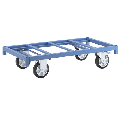 MODULAR platform truck, max. load 1200 kg, platform 1300 x 700 mm, 2 swivel castors with wheel stops, 2 fixed castors.