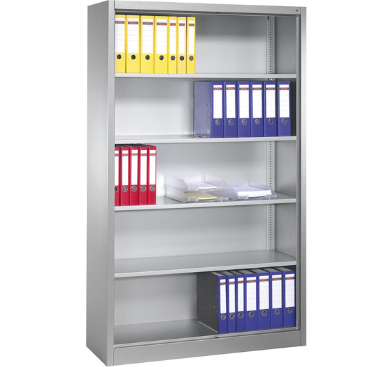 Office shelf unit, steel, 4 shelves, HxWxD 1950 x 1200 x 400 mm.