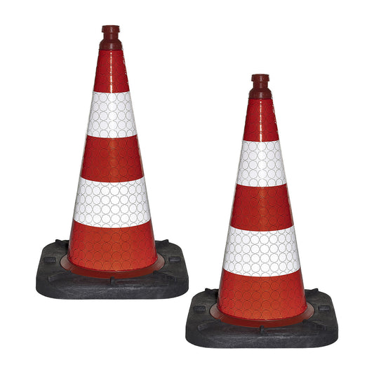 Traffic cone, pack of 2, retroreflective, height 500 mm.