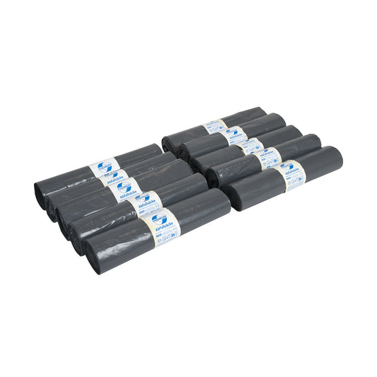 Waste sacks, LDPE, 120 l, 40 µm, WxL 800 x 1000 mm, pack of 250, grey.