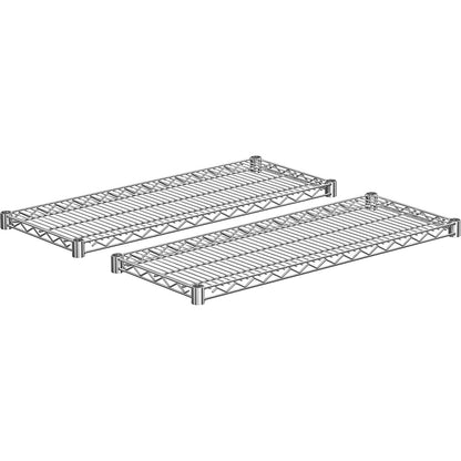 Shelf for steel mesh shelf unit, chrome plated, max. shelf load 150 kg, width 910 mm, depth 360 mm, pack of 2.