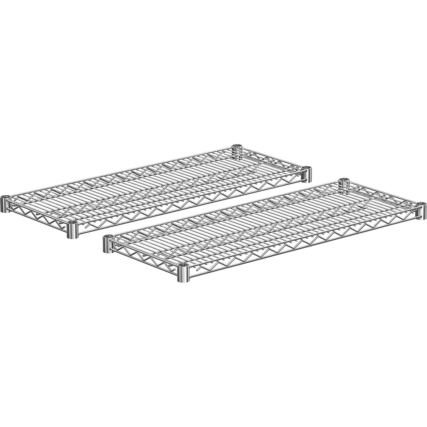 Shelf for steel mesh shelf unit, chrome plated, max. shelf load 250 kg, width 910 mm, depth 360 mm, pack of 2.