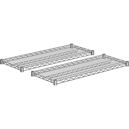 Shelf for steel mesh shelf unit, chrome plated, max. shelf load 250 kg, width 910 mm, depth 360 mm, pack of 2.