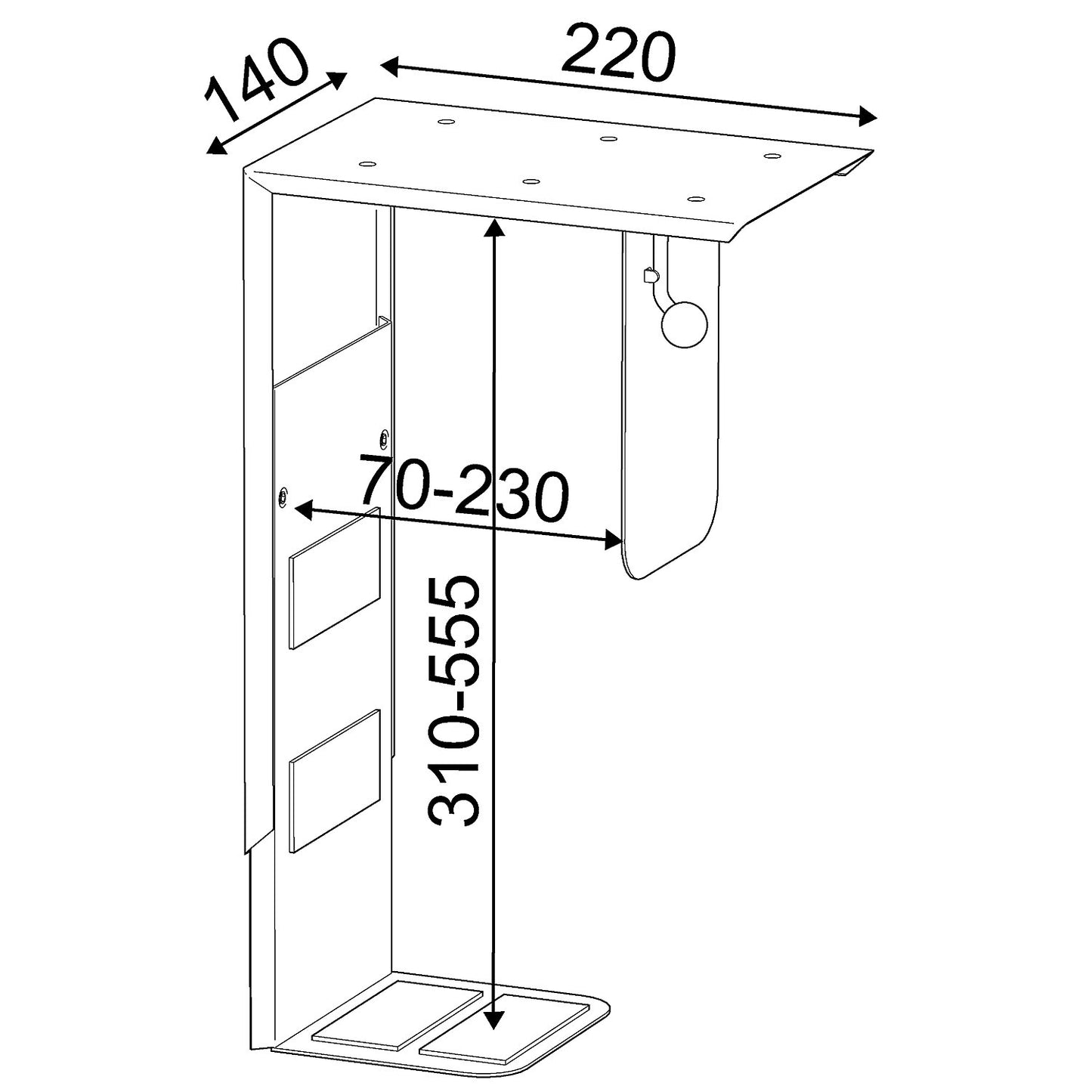 PC holder for mounting under tabletop, max. load capacity 40 kg, silver, pack of 2.