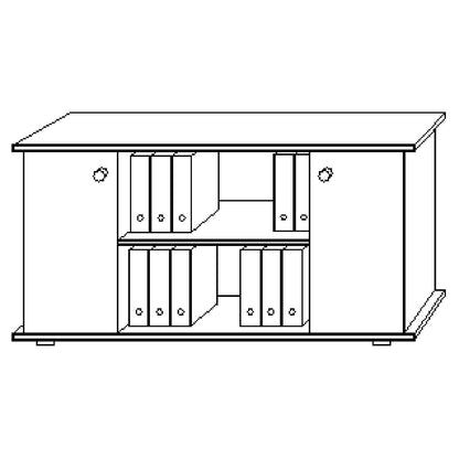 Sideboard, with hinged doors, light grey.