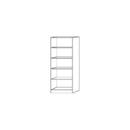 Office shelf unit, 4 shelves, beech finish.