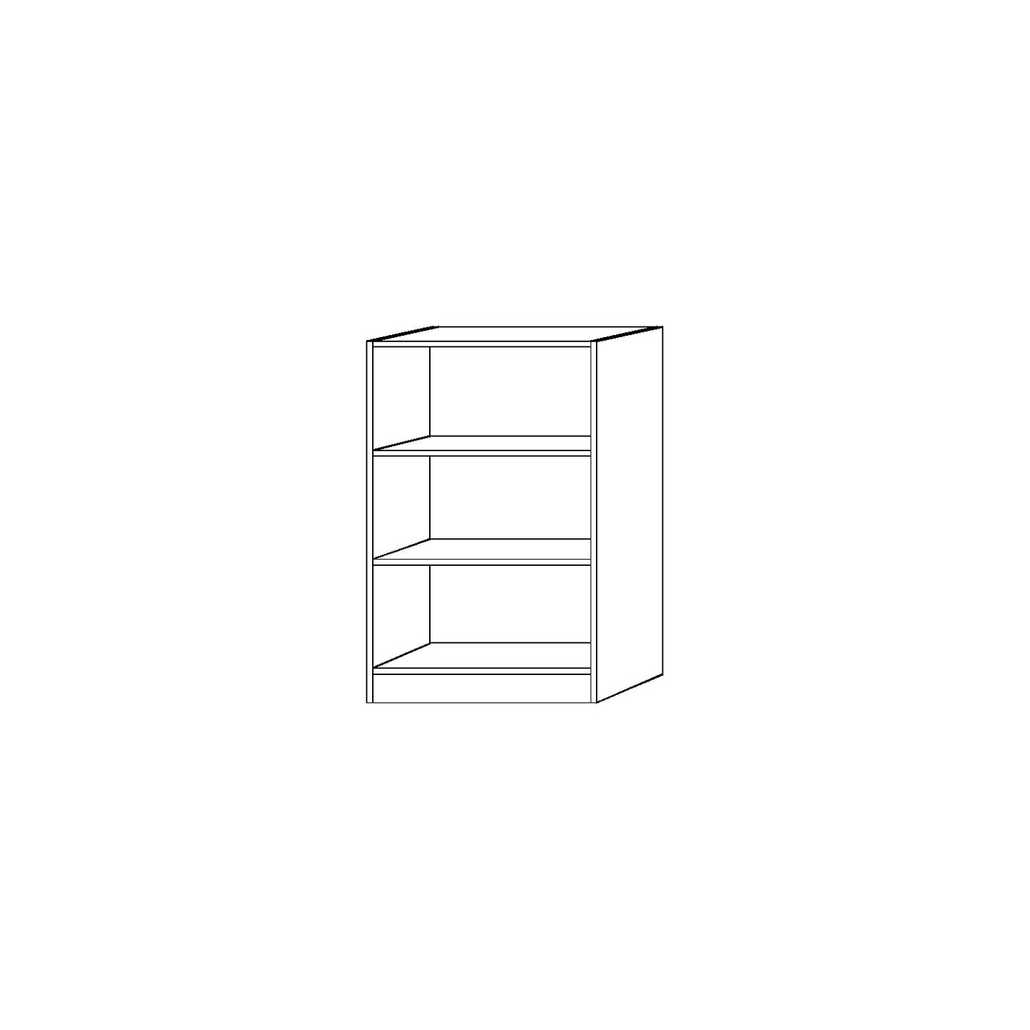Office shelf unit, 2 shelves, width 800 mm, beech finish.