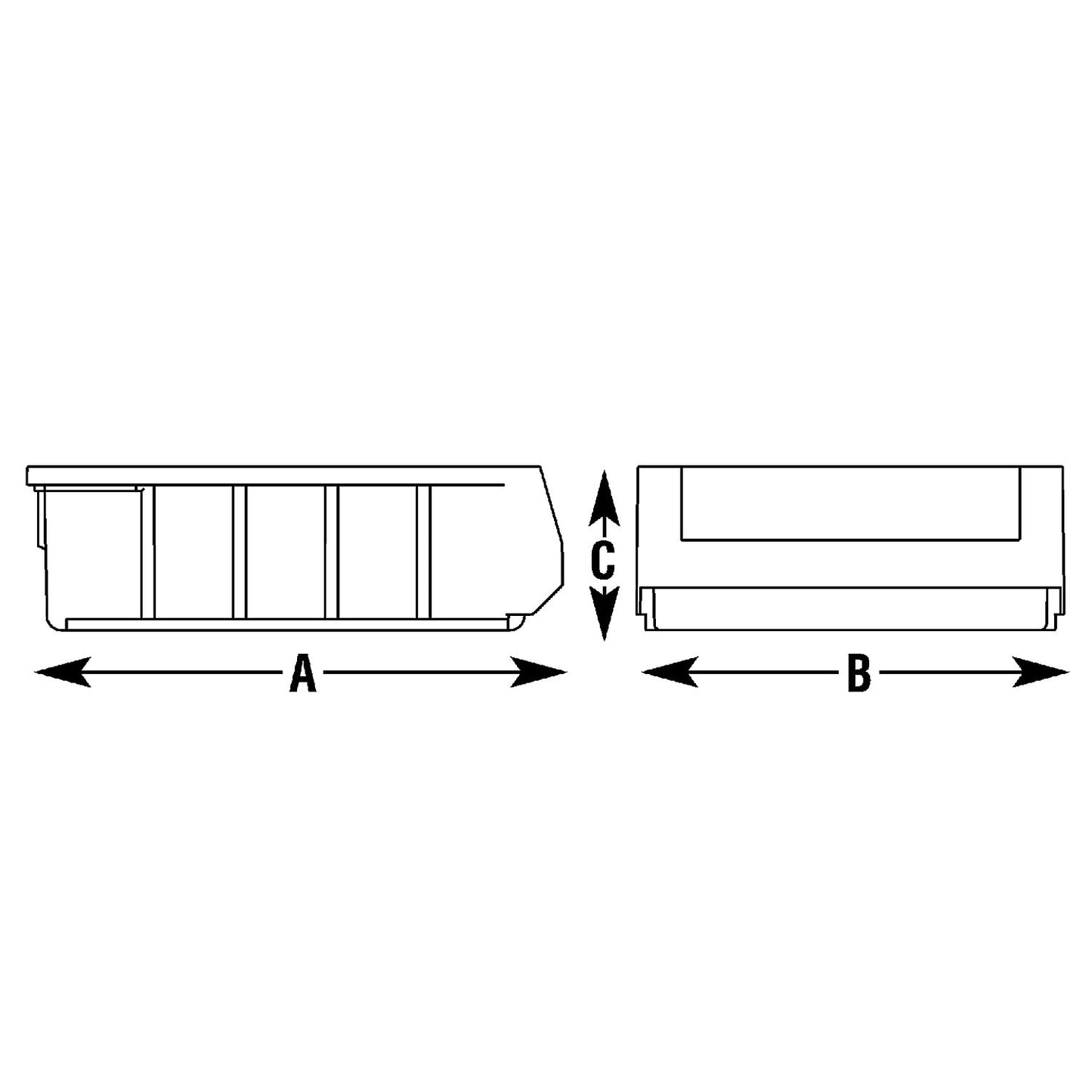Shelf bin, length 500 mm, WxH 234 x 140 mm, pack of 6.