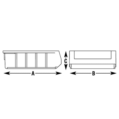 Shelf bin, length 500 mm, WxH 234 x 140 mm, pack of 6.