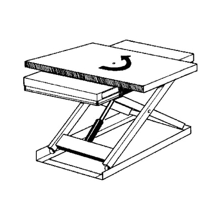 Compact lift table, max. load 1000 kg, platform LxW 1300 x 1000 mm, effective lift 820 mm.