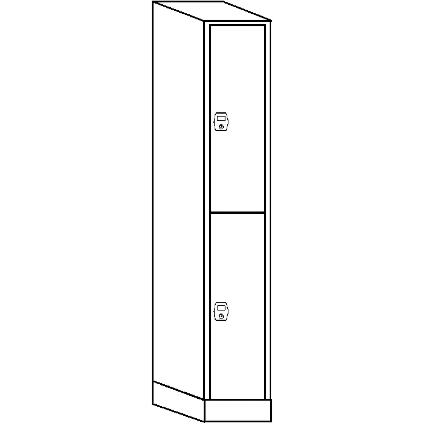 Stuttgart double deck clothes locker, 1 compartment, W 300 mm, light grey / pigeon blue.