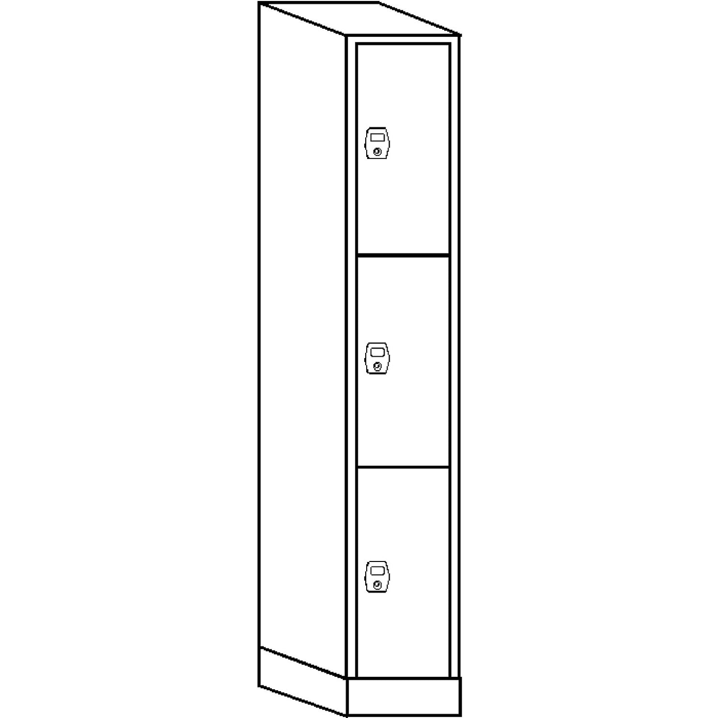 Stuttgart 3-fold compartment locker, 1 compartment, W 300 mm, charcoal / light grey.
