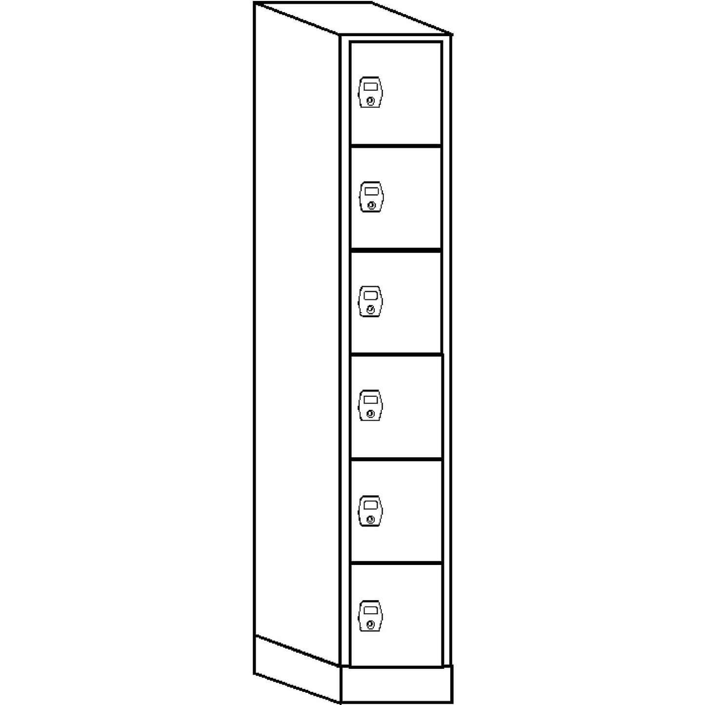 Stuttgart 6-fold compartment locker, 1 compartment, W 300 mm, light grey / charcoal.