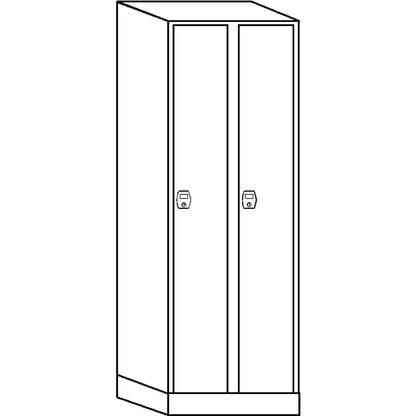 Stuttgart locker, 2 compartments, W 600 mm, light grey / light grey.