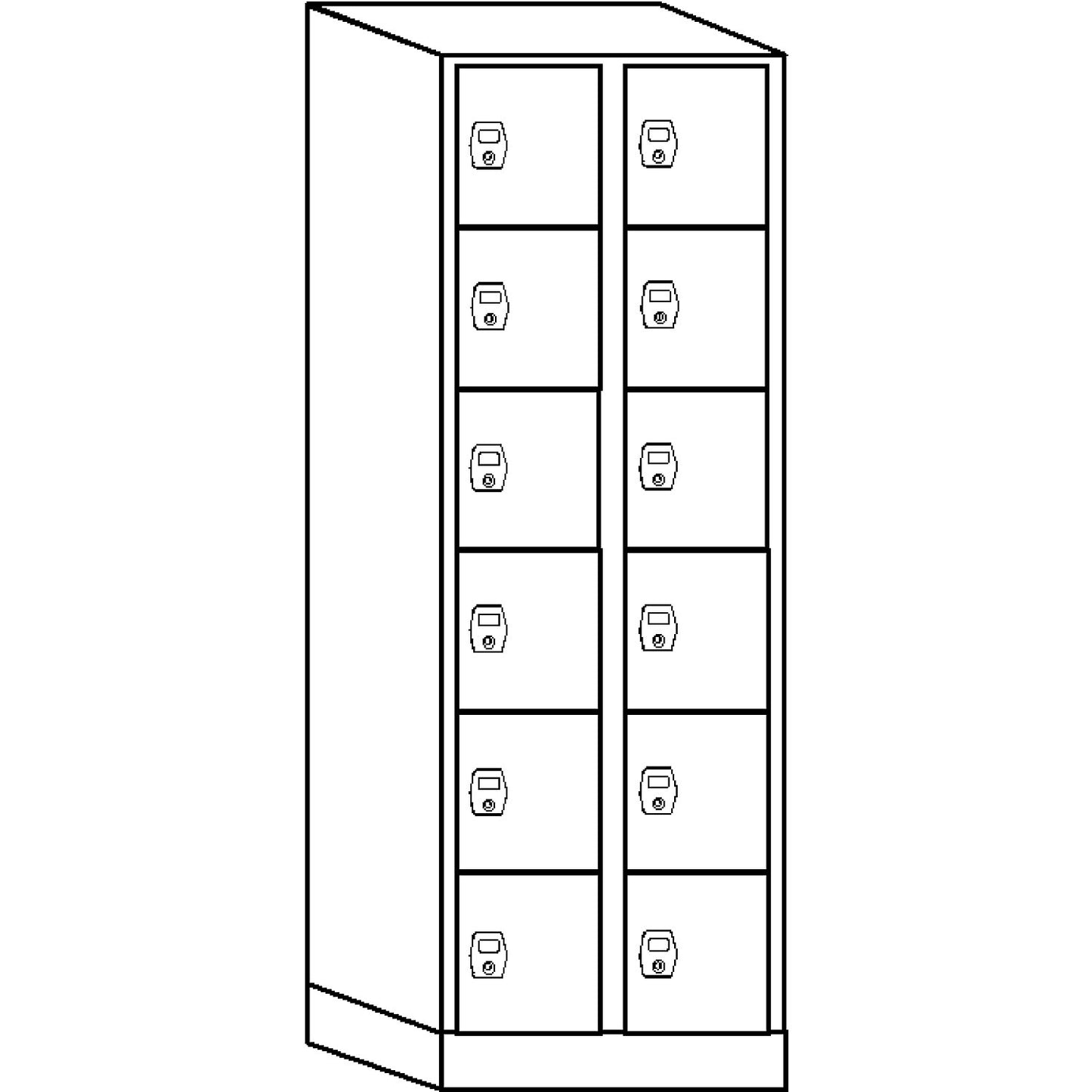 Stuttgart 6-fold compartment locker, 2 compartments, W 600 mm, charcoal / light grey.
