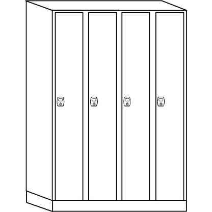 Stuttgart locker, 4 compartments, W 1200 mm, light grey / pigeon blue.