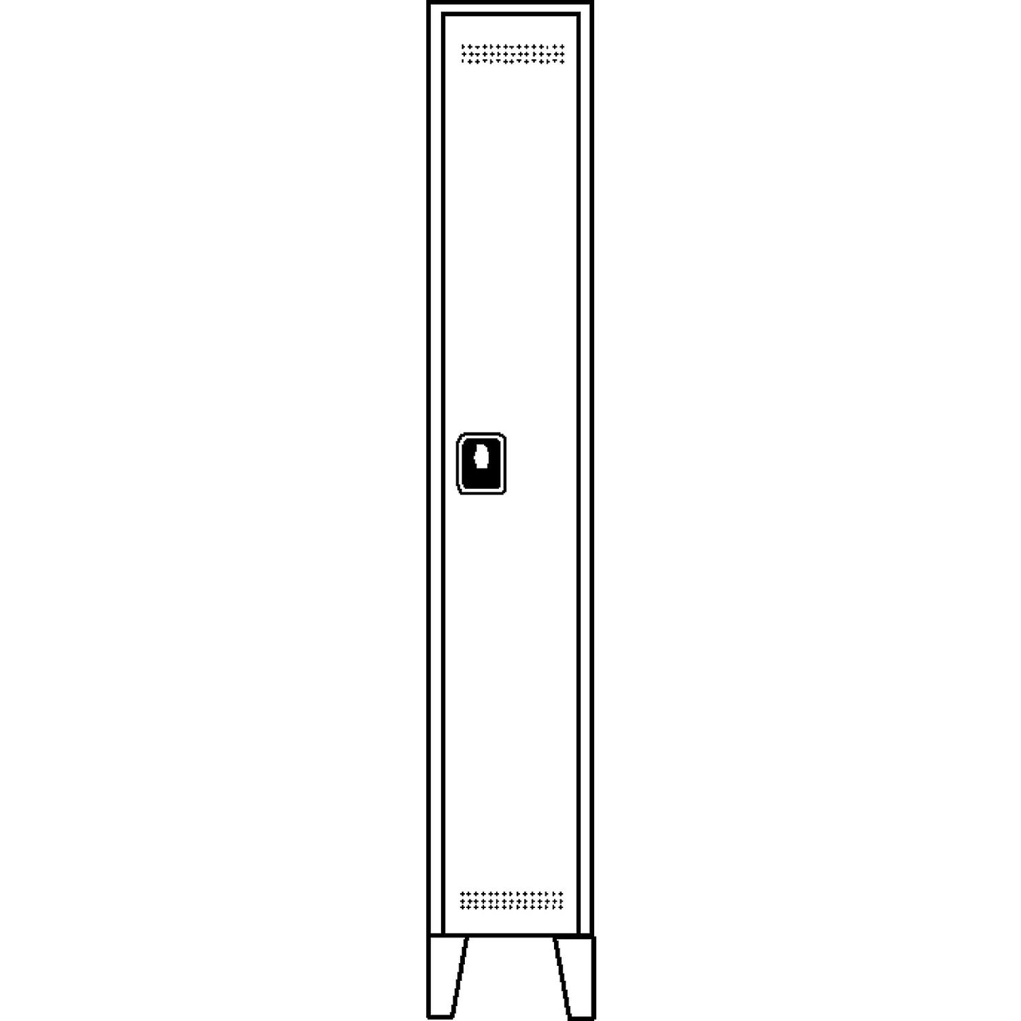 Köln clothes locker, 1 compartment, light grey / zinc yellow, 400 mm.